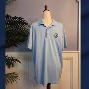 Adidas Bethpage Black Course Golf Polo Color: Light Blue